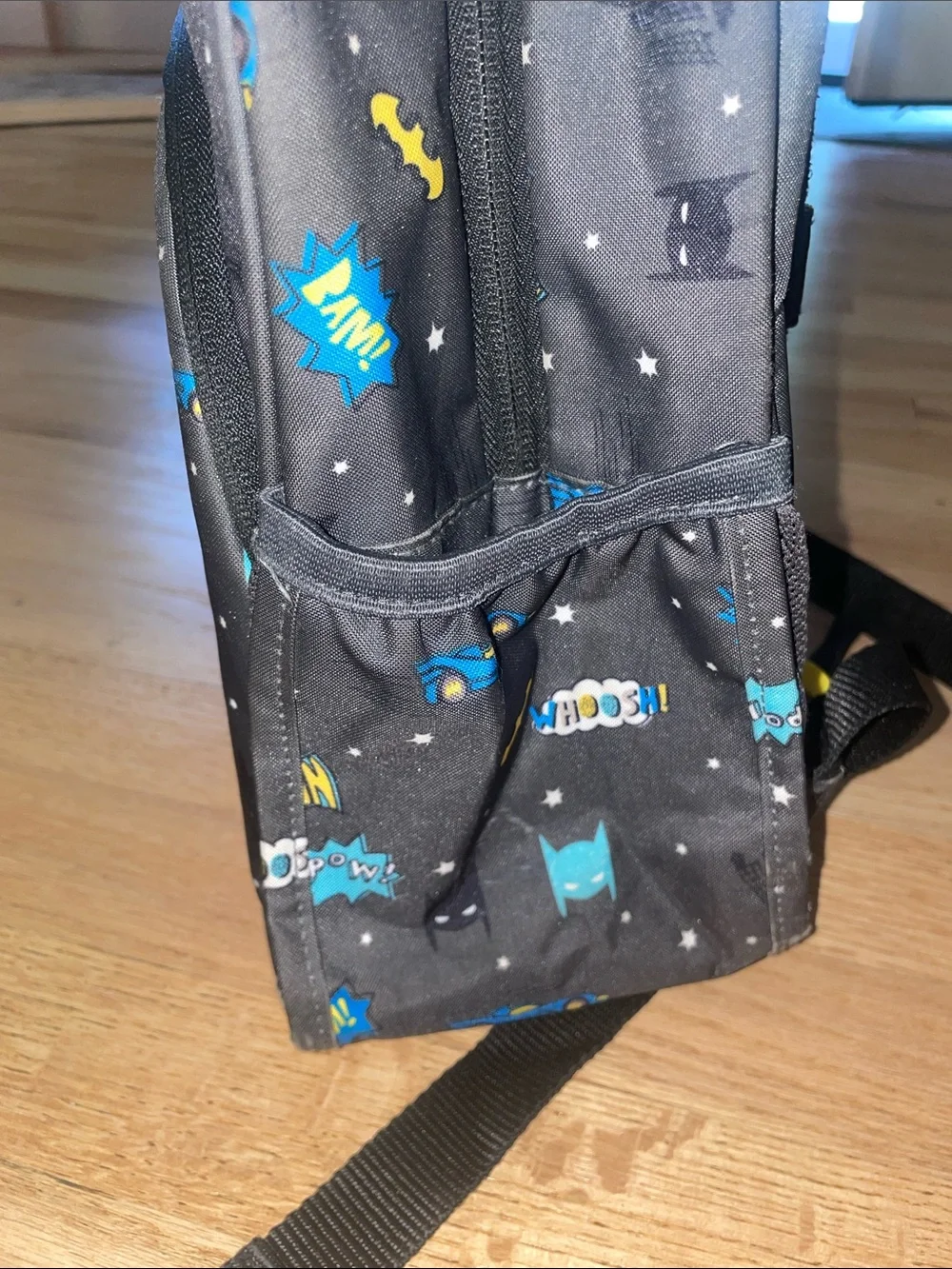 Kids Batman Print Gray & Blue Backpack - Unbranded